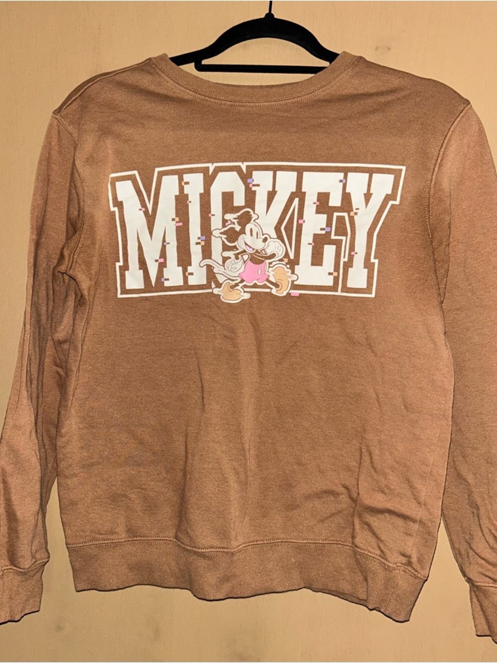 Disney Mickey Sweatshirt - Brown with White and Pink Accent